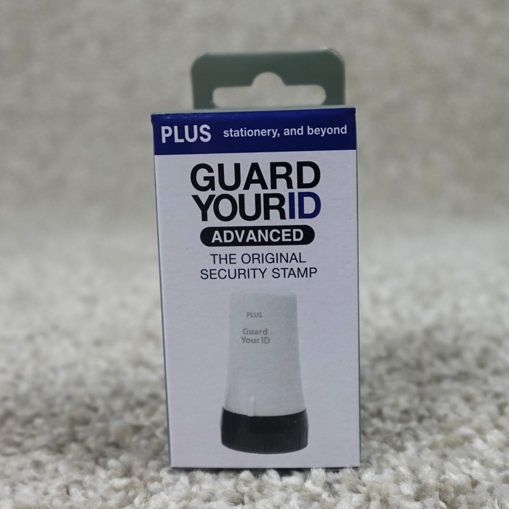 PLUS Guard Your ID Advanced Original Security Roller Stamp White and Black